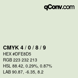 Color code: CMYK 4 / 0 / 8 / 9 | qconv.com