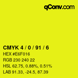Color code: CMYK 4 / 0 / 91 / 6 | qconv.com
