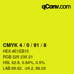 Color code: CMYK 4 / 0 / 91 / 8 | qconv.com