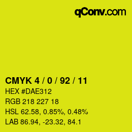 Color code: CMYK 4 / 0 / 92 / 11 | qconv.com