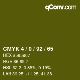 カラーコード: CMYK 4 / 0 / 92 / 65 | qconv.com