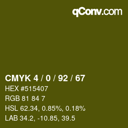 カラーコード: CMYK 4 / 0 / 92 / 67 | qconv.com