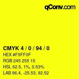 颜色代码: CMYK 4 / 0 / 94 / 0 | qconv.com