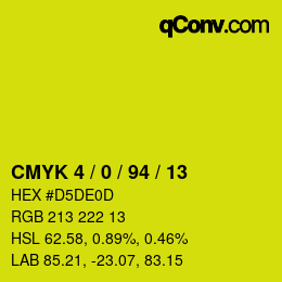 Color code: CMYK 4 / 0 / 94 / 13 | qconv.com