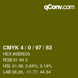 Color code: CMYK 4 / 0 / 97 / 63 | qconv.com