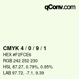 Color code: CMYK 4 / 0 / 9 / 1 | qconv.com