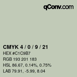 Color code: CMYK 4 / 0 / 9 / 21 | qconv.com