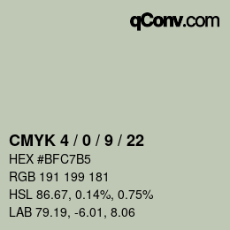 Color code: CMYK 4 / 0 / 9 / 22 | qconv.com