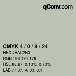 Código de color: CMYK 4 / 0 / 9 / 24 | qconv.com