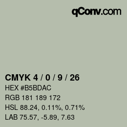 カラーコード: CMYK 4 / 0 / 9 / 26 | qconv.com