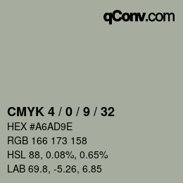 Color code: CMYK 4 / 0 / 9 / 32 | qconv.com