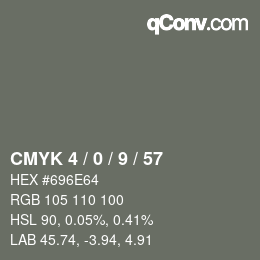 カラーコード: CMYK 4 / 0 / 9 / 57 | qconv.com
