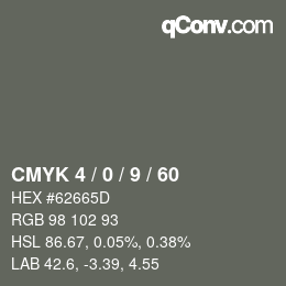 Color code: CMYK 4 / 0 / 9 / 60 | qconv.com