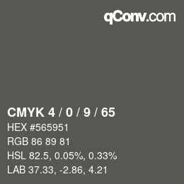 Color code: CMYK 4 / 0 / 9 / 65 | qconv.com