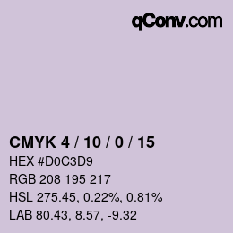 カラーコード: CMYK 4 / 10 / 0 / 15 | qconv.com