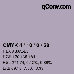 颜色代码: CMYK 4 / 10 / 0 / 28 | qconv.com