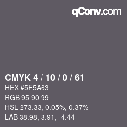 Color code: CMYK 4 / 10 / 0 / 61 | qconv.com