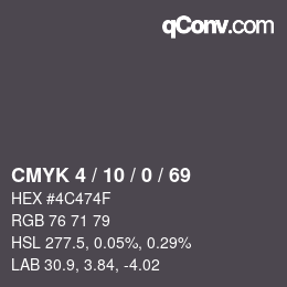 Color code: CMYK 4 / 10 / 0 / 69 | qconv.com