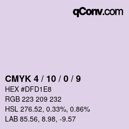 カラーコード: CMYK 4 / 10 / 0 / 9 | qconv.com