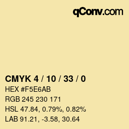 Color code: CMYK 4 / 10 / 33 / 0 | qconv.com
