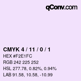 カラーコード: CMYK 4 / 11 / 0 / 1 | qconv.com