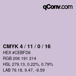 カラーコード: CMYK 4 / 11 / 0 / 16 | qconv.com
