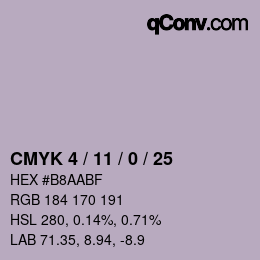 カラーコード: CMYK 4 / 11 / 0 / 25 | qconv.com