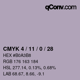 颜色代码: CMYK 4 / 11 / 0 / 28 | qconv.com
