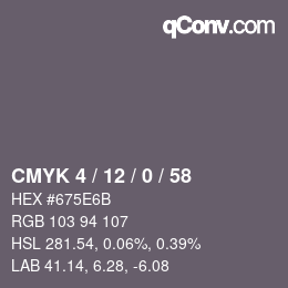 Color code: CMYK 4 / 12 / 0 / 58 | qconv.com