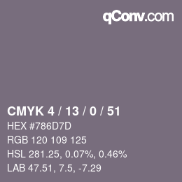 Código de color: CMYK 4 / 13 / 0 / 51 | qconv.com