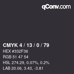 Color code: CMYK 4 / 13 / 0 / 79 | qconv.com