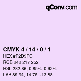 カラーコード: CMYK 4 / 14 / 0 / 1 | qconv.com