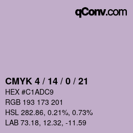カラーコード: CMYK 4 / 14 / 0 / 21 | qconv.com