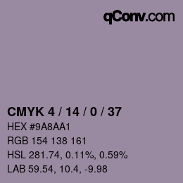颜色代码: CMYK 4 / 14 / 0 / 37 | qconv.com