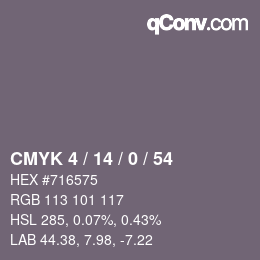 Color code: CMYK 4 / 14 / 0 / 54 | qconv.com