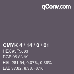 Color code: CMYK 4 / 14 / 0 / 61 | qconv.com