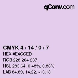 Color code: CMYK 4 / 14 / 0 / 7 | qconv.com