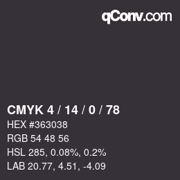 Color code: CMYK 4 / 14 / 0 / 78 | qconv.com