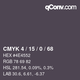 Color code: CMYK 4 / 15 / 0 / 68 | qconv.com