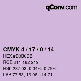 カラーコード: CMYK 4 / 17 / 0 / 14 | qconv.com