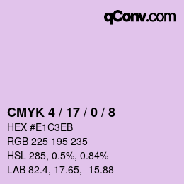 カラーコード: CMYK 4 / 17 / 0 / 8 | qconv.com