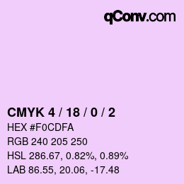 Color code: CMYK 4 / 18 / 0 / 2 | qconv.com