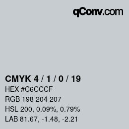 Color code: CMYK 4 / 1 / 0 / 19 | qconv.com