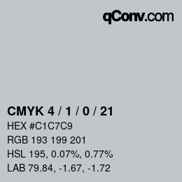 颜色代码: CMYK 4 / 1 / 0 / 21 | qconv.com