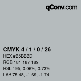 Color code: CMYK 4 / 1 / 0 / 26 | qconv.com