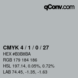 颜色代码: CMYK 4 / 1 / 0 / 27 | qconv.com