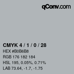 Color code: CMYK 4 / 1 / 0 / 28 | qconv.com