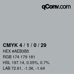 Color code: CMYK 4 / 1 / 0 / 29 | qconv.com