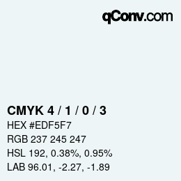 カラーコード: CMYK 4 / 1 / 0 / 3 | qconv.com