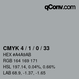 Color code: CMYK 4 / 1 / 0 / 33 | qconv.com